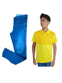 Conjunto Camiseta + Calça infantil juvenil menino.
