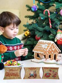 10 pièces/1 pièce Petites boîtes-cadeaux de Noël, boîtes-cadeaux en forme d'oreiller de 4,7 x 2,95 x 1,02 pouces pour les bonbons, les bijoux, convient pour les cadeaux de fête de Noël