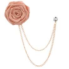 1pc Handmade Rose Flower Brooch With Tassel Chain, Groom Groomsmen Wedding Suit Accessory, Korean Style Valentines,Mom,Mother,Mother's Day,Gift