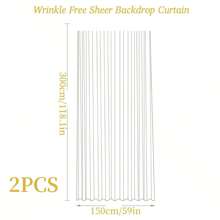 1/2 Piece White Chiffon Backdrop Curtain, Suitable For Parties And Weddings, Transparent Background Curtain, Can Be Used For Bridal Shower, Birthday Party, Photography Decor, Christmas Decoration - White - View 12
