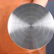 Heavy Duty Sculpting Wheel Turntable Pottery Stand Revolving DIY Tool Art Crafts Platform For Model Building - 15cm - Silver - View 2