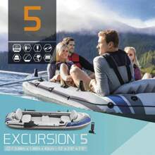 Barco Bote Inflável Excursion 5 - Intex Remos e Bomba - Cinza - Visão 7