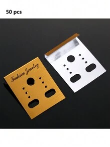 50/100 pièces Cartes de boucles d'oreilles 3 * 3,7 cm, porte-cartes en plastique, sac à bijoux, accessoire de décoration, étiquette de carte coréenne, transparent mat X19