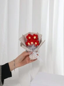 1束创意毛线球花束，附赠礼品袋，尺寸16厘米 x 10厘米，适合作为母亲节礼物、生日礼物、节日礼物、派对礼物、返校礼物、情人节礼物、纪念品。 - 彩色 - 查看 10