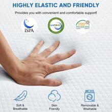 Sweetcrispy Folding Mattress, 4 Inch Tri-Fold Memory Foam Mattress Topper For Camping, Foldable Mattress Topper With Washable Cover - White - View 9
