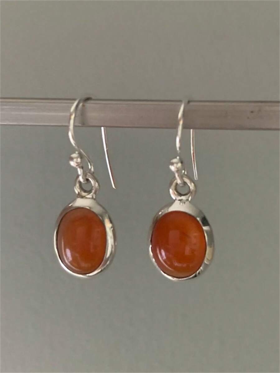 1 chiếc bông tai mặt hình oval san hô sang trọng - Nhiều màu - Xem 1