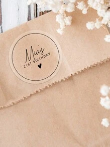 54/108/540张定制圆形贴纸,个性化生日贴纸,可定制姓名和年龄的标签贴纸,可定制婚礼贴纸,圆形透明贴纸,信封,礼品袋,糖果袋,派对,节日礼物,可装饰客厅,伴娘,男士,女士,情侣,学生,朋友,永恒的爱 - 多色 - 查看 6