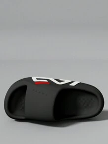 Men's Outdoor Sports Basketball Slippers, Thick Sole Soft Comfortable Outdoor Wear Fashion Sandals, Non-Slip, Odor-Resistant, Indoor Home Bathroom Shower One-Strap Slides