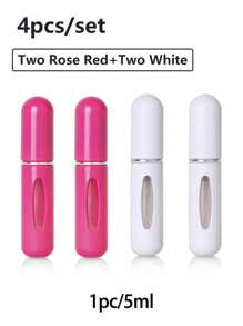 1/2/4 chai xịt nước hoa 5ML rỗng, chai xịt nước hoa có thể nạp lại, chai xịt mini, chai nước hoa bỏ túi nhỏ, hộp đựng bơm mùi hương, hộp đựng nước hoa rỗng di động cho du lịch, trường học hoặc tiệc tùng (trắng + hồng + đỏ hồng + tím) - Nhiều màu - Xem 18