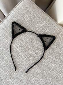 1个蕾丝猫耳发箍，性感猫咪发饰，可爱情人节圣诞节头饰/发箍，完美适用于新娘派对和主题婚礼，趣味派对礼物和成人角色扮演玩具，理想的教师礼物，圣诞主题活动，情人节装饰点缀，日常装扮佩戴