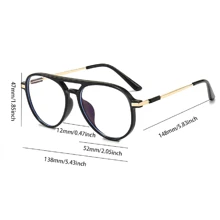 HAITONGCR 1pc New Design PC+Metal Dual-Beams Reading Glasses, Unisex Retro Square Frame Fashion Eyeglasses - Transparent - View 12