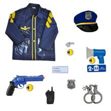 Police Officer Costumes For Toddlers, Career Day Costumes For Christmas, Dress Up Police Uniform Cop Costume Role Play Outfits For Gift Birthday,Police Costume,Costume Kids,Police