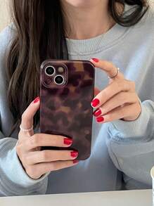 Retro Amber Leopard Print IPhone 15 Pro Max/IPhone 16 Phone Case, Minimalist Soft Silicone Protective Cover For IPhone 12 Pro, IPhone 14, IPhone 13, IPhone 17