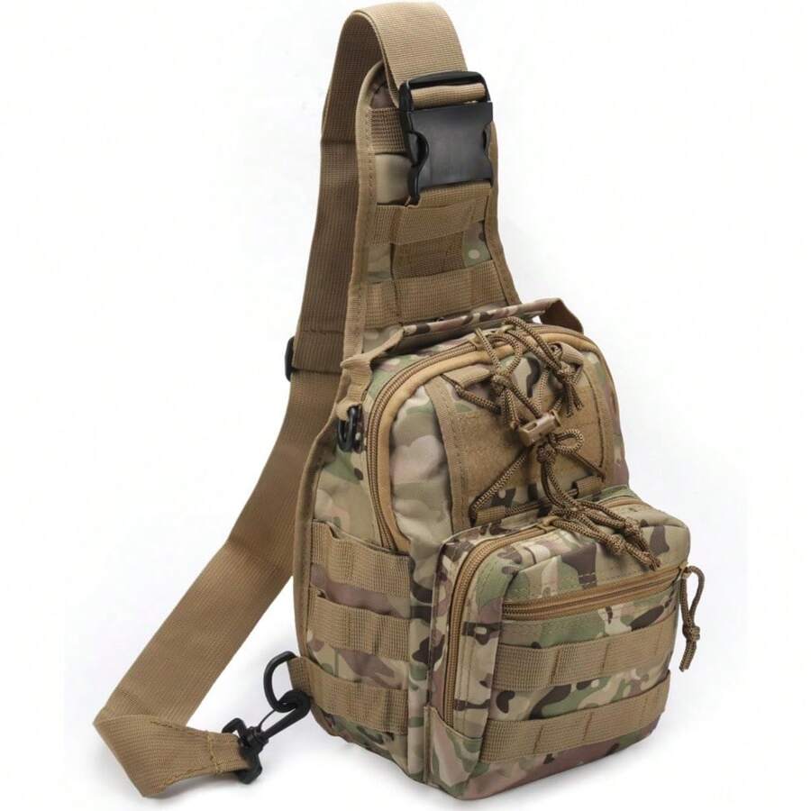Unisex Tactical Backpack Outdoor Shoulder Bag Upgraded Version Laser Cutting Molle System Multifunctional Chest Bag Handbag Hidden Crossbody Bag, Multifunctional Large Capacity Wear-Resistant And Waterproof, Suitable For Shooting Range, Travel, Hiking And Outdoor Sports - 1 包CP - 查看 1