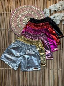 KIT WITH 3 METALLIC SHORTS FOR CHILDREN GIRLS /KIDS/GIRLS'CLOTHING/TEENS/GIRLS/FANYKIDS - Nhiều màu - Xem 1