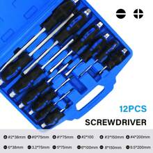 Magnetic Screwdriver Set HEAVY DUTY Phillips & Slotted Go Through Drivers - Blue - View 8