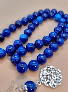 1pc Muslim Prayer Beads 45pcs 10mm Acrylic Faux Amber Starlight Color Single Tassel Bracelet - Star - View 13