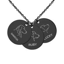 1pc Personalized Pet Jewelry Gift For Pet Mom - Pet Portrait Custom - Dog Stick Figure Portrait Necklace - Engraved Portrait From Photo -Pet Memorial Jewelry