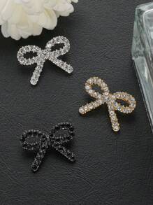 6 件/套时尚水晶蝴蝶结金属纽扣，女士婚纱、西装、夹克、毛衣装饰，衣服、包、毛绒玩具、缝纫 DIY 配件