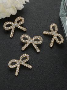 6 件/套时尚水晶蝴蝶结金属纽扣，女士婚纱、西装、夹克、毛衣装饰，衣服、包、毛绒玩具、缝纫 DIY 配件