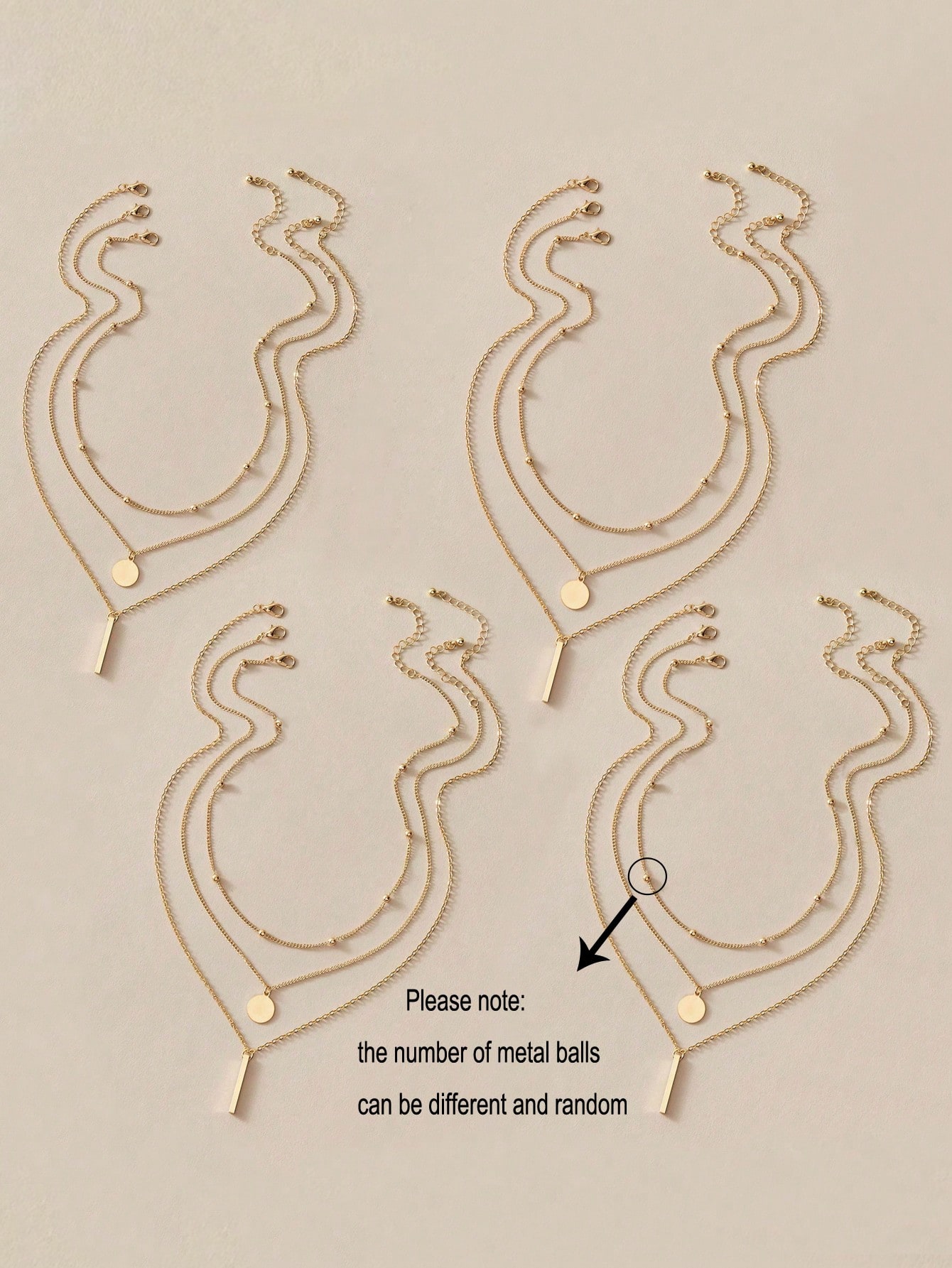 3 قطع/مجموعة قلادة جديدة عصرية بسلسلة دائرية متعدد...