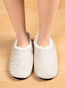 1 Pair Women's Warm, Soft, Comfortable Sparkling Anti-Slip Indoor House Slipper Socks For Winter