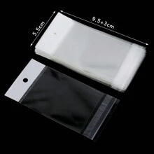 50pcs White Plastic Hanging Card Thick OPP Jewelry Packaging Bags, Christmas Holiday Gift Storage Pouches For Necklaces, Bracelets, Earrings, Jewelry