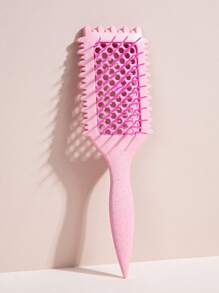 WANMEI 1支造型卷发梳，空心卷发梳，按摩梳，三齿稻草卷发梳，轻松打造波浪发型，尼龙气垫梳，适合女性，卷发和直发均可使用，也适合儿童使用。稻草是一种材质。