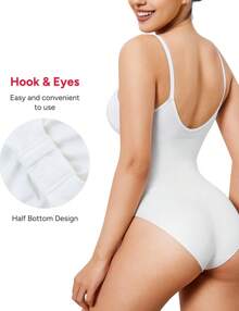 Nebility Shapewear Bodysuit For Women Tummy Control Body Shaper Seamless  Snatched Waist Trainer Body Suit - trắng - Xem 3
