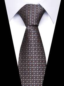 AlanKing 1pc Men's Dark Blue Plaid Striped Paisley Necktie Formal And Party Accessories For Men's Gift Men Necktie