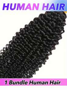 Paquetes de cabello humano rizado y encrespado sin procesar, 1 paquete de cabello humano brasileño en ondas rizadas, cabello humano de color natural - Natural Black - Ver 3