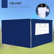Outsunny 3 Meters Gazebo Replaceable Exchangeable Side Panel Wall Panels Walls With Window 3 Colours - Blue - View 4