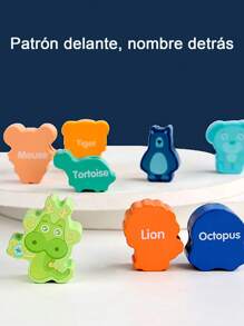 22/45 piezas Juguete educativo de madera para niños, cuentas en forma de frutas y vehículos, desarrollo de coordinación mano-ojo, ideal para aprendizaje temprano - Azul - Ver 2