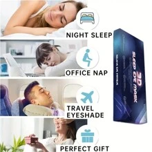 1 件 3D 丝绸眼罩，适合睡觉、夜间旅行、午睡，具有遮光功能，柔软舒适，适用于卧室、旅行、办公室、学校、返校用品 - 彩色 - 查看 8