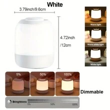 USB Rechargeable Mini Touch Night Light - Adjustable Brightness LED Bedside Lamp With 3 Color Options, Perfect For Reading & Home Decor