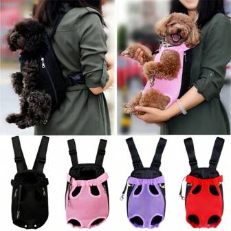 Pet Dog Carrier Backpack Portable Travel Pet Dog Carrier Backpack Mesh Carrier Front Bag For Small Dog Cats Outdoor Travel Pet Outdoor Travel Kit, Worry Free Travel "Pet Travel Backpack With Foldable Bowl – Stay Prepared For Meals & Comfort Anywhere!"