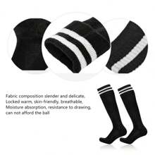 1 set de calcetines de fútbol con espinilleras y correas hasta la rodilla para entrenamiento y competición