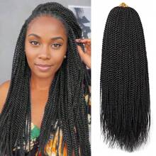 1/8 Packs Senegalese Twist Crochet Hair 14/18 Inch Crochet Hair, Small Twist Crochet Braids Hair Hot Water Setting, Pre-Looped Crochet Braiding Hair