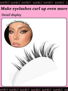 7 对自然浓密假睫毛，纤细纤细，适合日常使用，漫画睫毛，旅行必备品