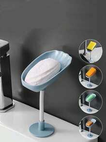 1/2/3/4件贝壳皂盒，创意皂盒，壁挂式排水免钻收纳架，浴室马桶皂架，延长肥皂寿命，保持肥皂干爽清洁，易于清洁。大孔设计，快速排水，保持肥皂干燥，浴室必备皂盒。家居浴室装饰秋季装饰返校季 - 彩色 - 查看 7