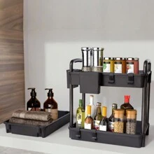 Xe đẩy tiện ích có ngăn kéo, Xe đẩy tiện ích làm bằng dụng cụ sắp xếp lưu trữ đa năng cho nhà bếp, phòng tắm, phòng khách, văn phòng, đồ tổ chức và lưu trữ, Xe đẩy 3 tầng, Đồ dùng thiết yếu cho ký túc xá đại học dành cho nữ, Đồ sắp xếp bàn làm việc, màu hồng. Trang trí ngoài trời - Xám 3 Tầng Có Ngăn Kéo - Xem 2