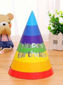 10 Pcs Rainbow Party Decoration Birthday Hat, Birthday Party Creative Triangle Hat, Home Decoration, Birthday Party Hat For Everybody, Art Decoration Gifts