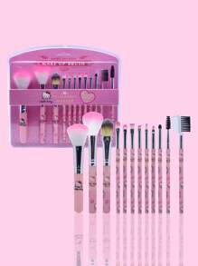 Sanrio Set di 7 pennelli trucco Hello Kitty di Sanrio, pennelli morbidi e portatili per il trucco