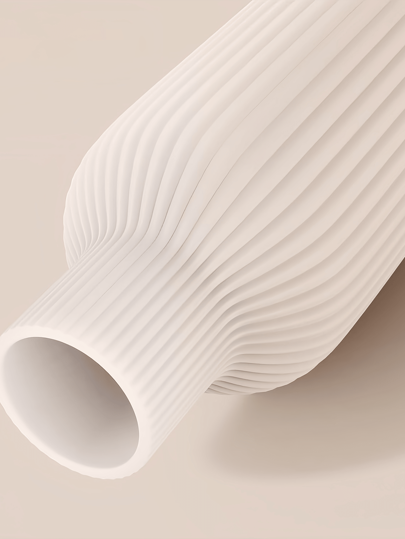 Minimalist Ribbed Resin Vase, Moderne Nordic ative Flower Vase Anti Slip Washable, Perfect Living Room, Bedroom Office Ideal Wedding Art ation, Mother's Day Birthday Graduation Home Room Glass view 5