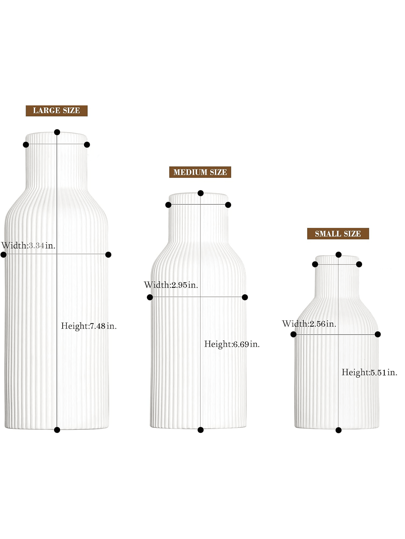 Minimalist Ribbed Resin Vase, Moderne Nordic ative Flower Vase Anti Slip Washable, Perfect Living Room, Bedroom Office Ideal Wedding Art ation, Mother's Day Birthday Graduation Home Room Glass view 7