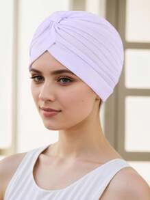 1 件装新款欧美头巾帽，褶皱西瓜形帽子，头巾帽，帽子 - 彩色 - 查看 9