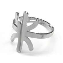 Bague à symbole berbère africain Collier Boucles d'oreilles Femme Homme Acier inoxydable Couleur or/argent Lettre magique Amulette Bague réglable Bijoux