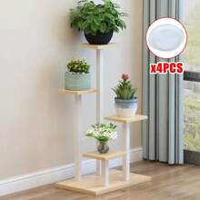 4 Tier Metal Plant Stand Indoor Outdoor Garden Flower Pot Shelf Display Rack UK - Black+White - View 7