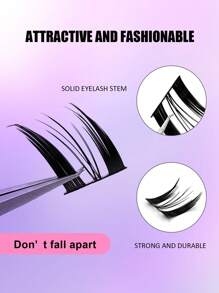 Asiteo 60pcs D-Curl Fluffy Fox Eye Individual Lashes, Natural Cartoon Cat Eye DIY False Eyelashes, Create Dramatic Makeup, Easy For Beginners, Reusable, Suitable For Daily Wear - D - View 3