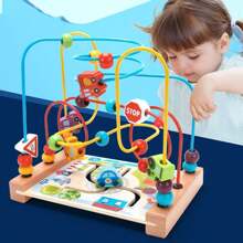 Montessori Interactive Wooden Maze Game Beads - Clear - View 10